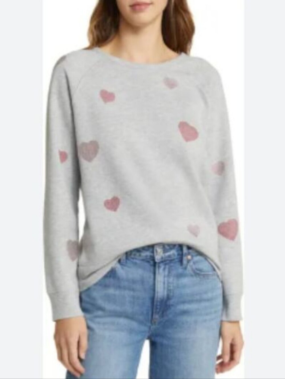 Caslon Heart-Print Women's Sweatshirt
